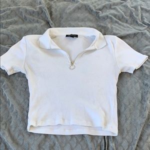 white zip shirt from top shop